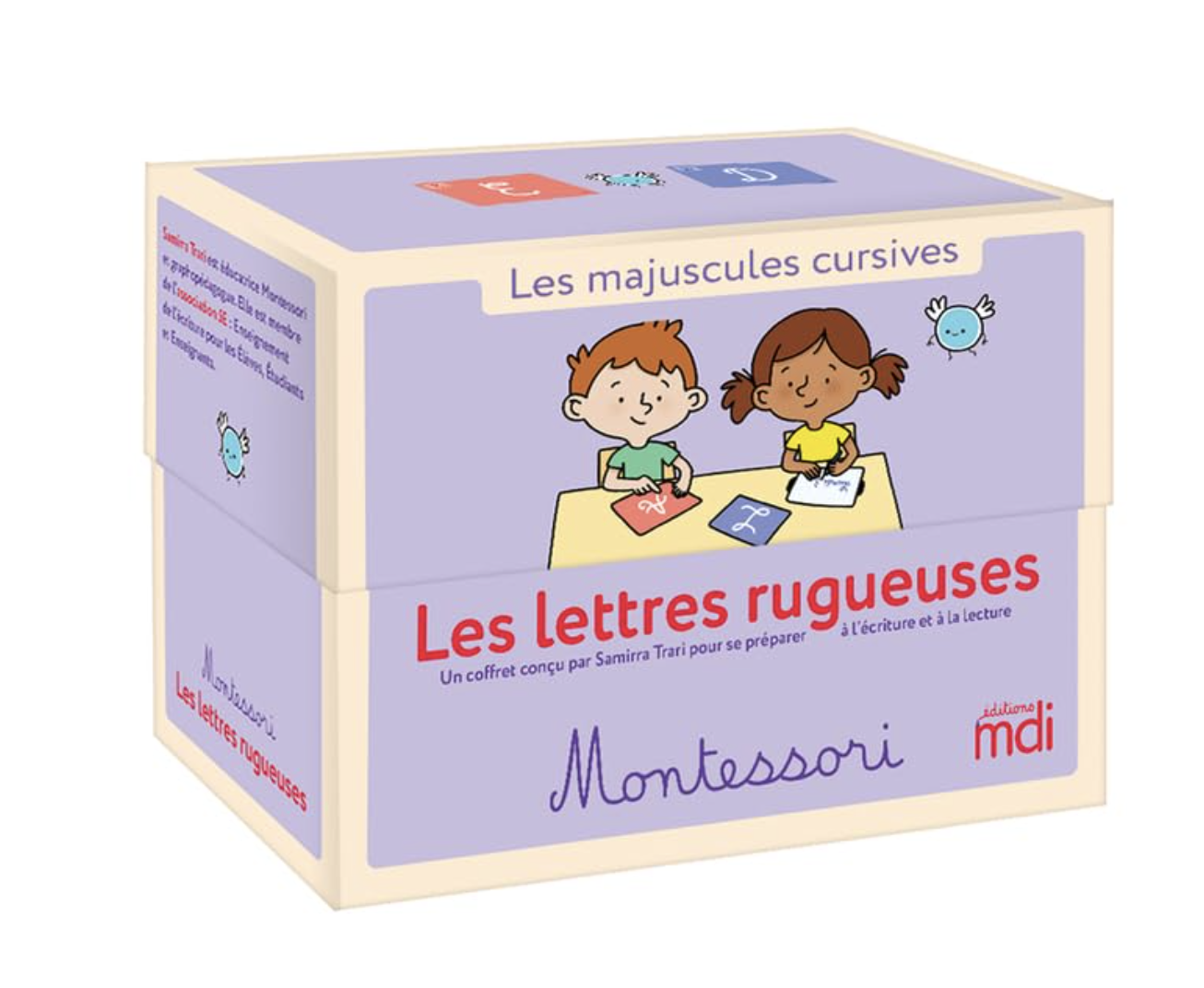 Les lettres rugueuses Montessori - Les majuscules cursives